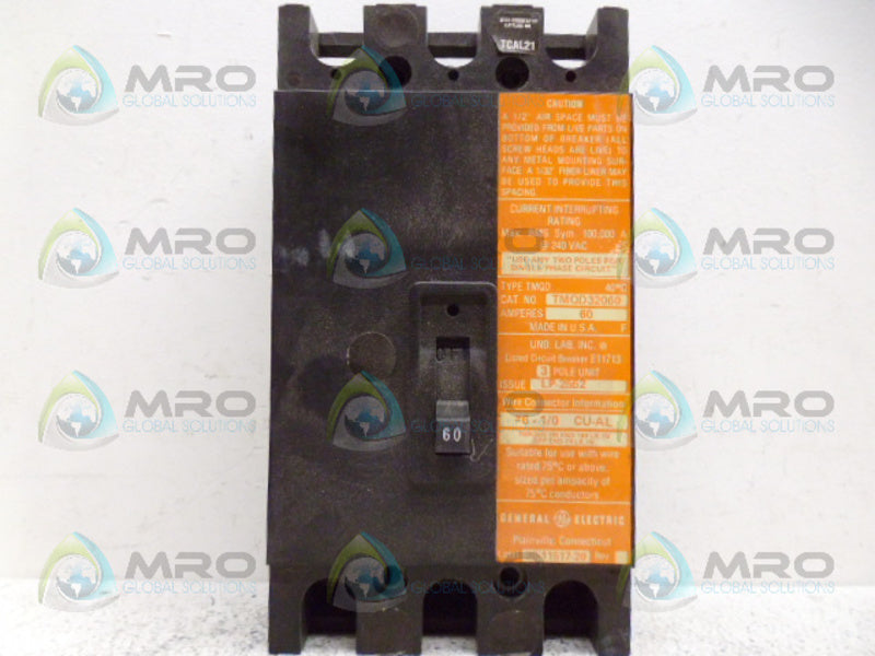 GENERAL ELECTRIC TMQD32060 CIRCUIT BREAKER UNMP