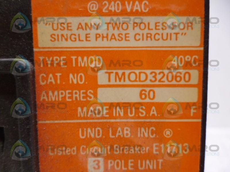 GENERAL ELECTRIC TMQD32060 CIRCUIT BREAKER UNMP