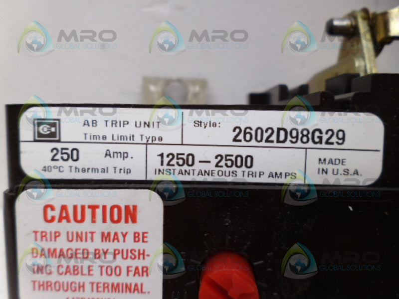 CUTLER HAMMER 2602D98G29 TRIP UNIT UNMP