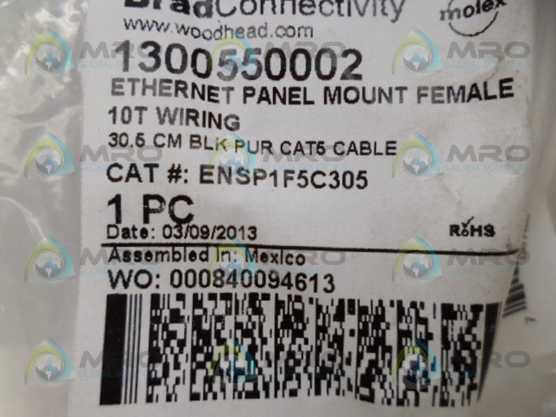 DANIEL WOODHEAD 1300550002 ETHERNET PANEL MOUNT NSMP