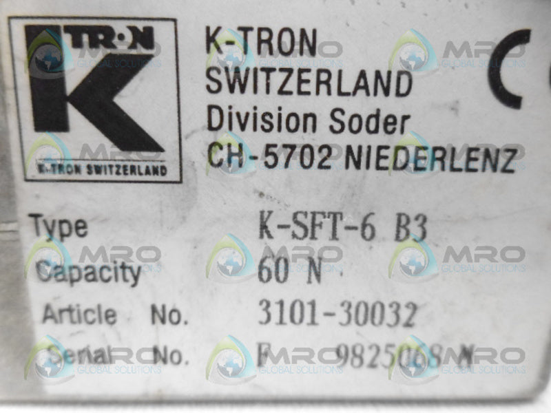 K-TRON K-SFT-6 FORCE TRANSDUCER NSNP
