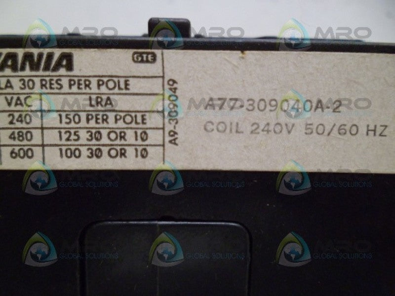 SYLVANIA A77-309040A-2 CONTACTOR UNMP