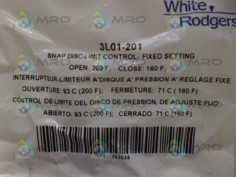 WHITE-RODGERS 3L01-201 LIMIT CONTROL NSMP