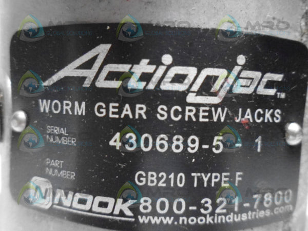 ACTION JAC GB210 TYPE F WORM GEAR SCREW JACKS UNMP