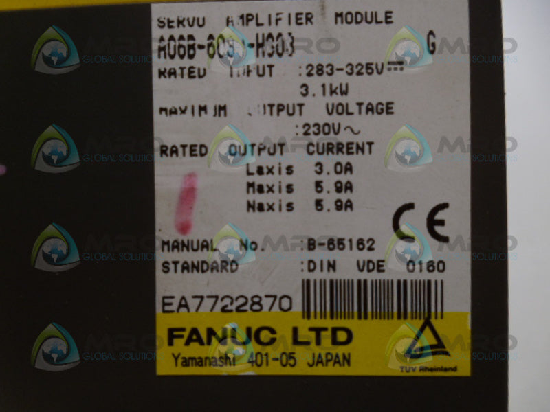 FANUC A06B-6080-H303 SERVO AMPLIFIER MODULE UNMP