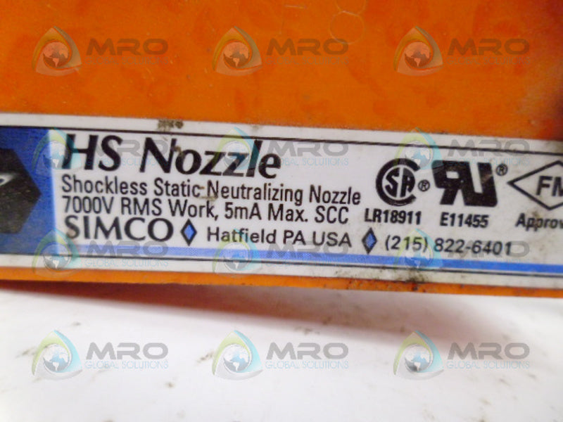 SIMCO 7000V LR18911 E11455 NEUTRALIZING NOZZLE UNMP