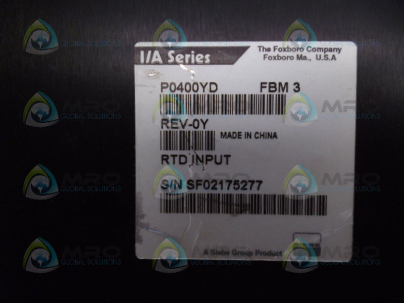 FOXBORO P0400YD FBM3 RTD INPUT MODULE  UNMP