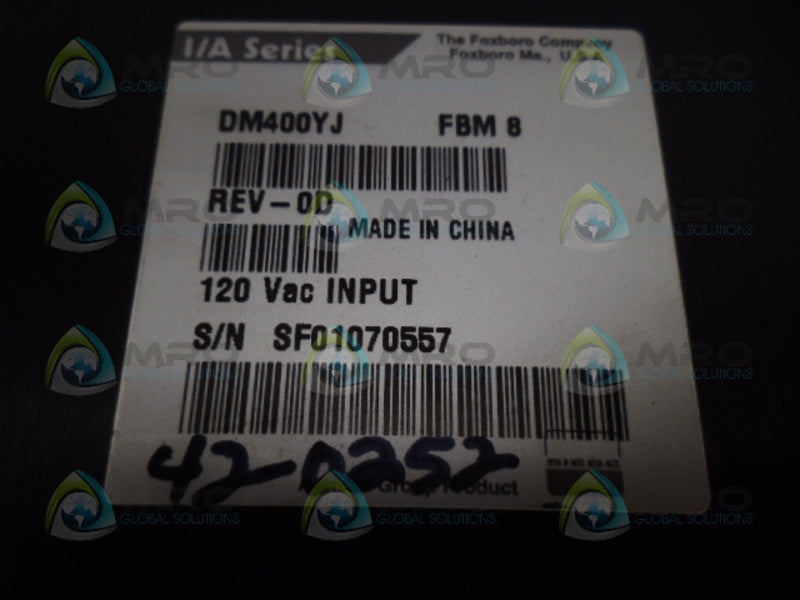 FOXBORO DM400YJ EXPANSION I/O MODULE UNMP