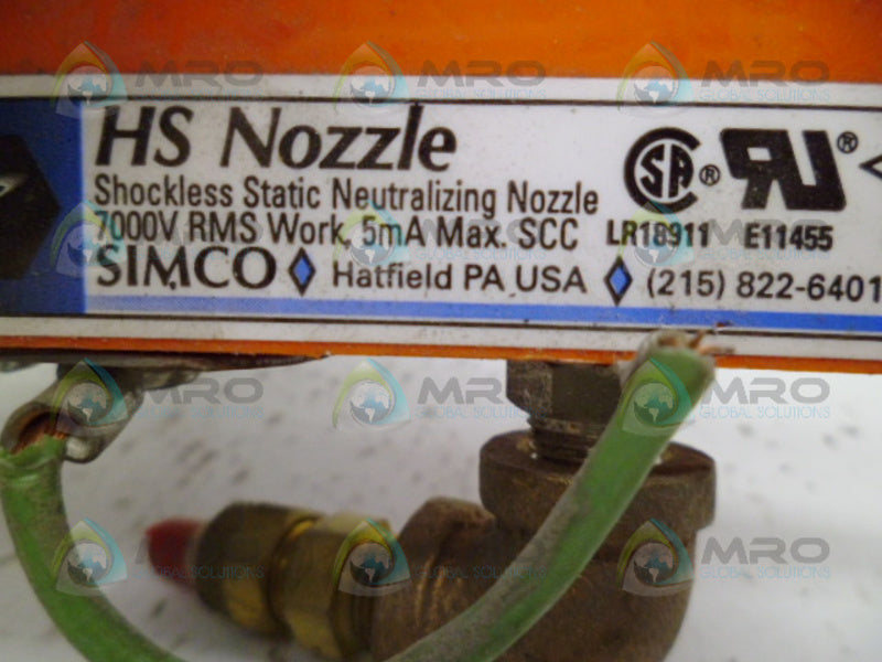 SIMCO 7000V LR18911 E11455 NEUTRALIZING NOZZLE UNMP