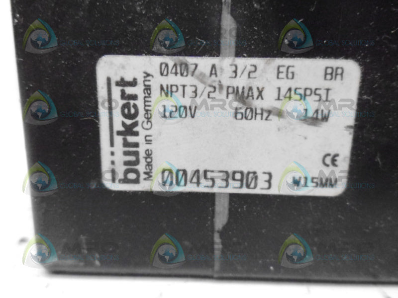 BURKERT 0407A312EGBRNPT312 00453903 COIL UNMP