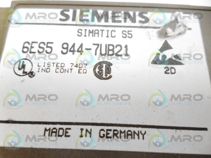 SIEMENS 6ES5944-7UB21 CPU MODULE (AS PICTURED) UNMP