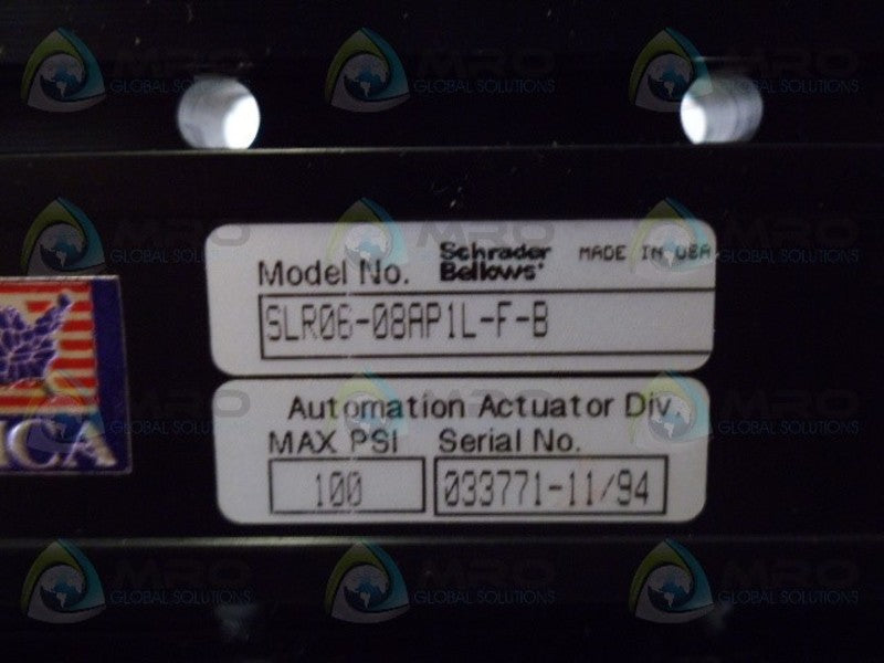 SCHRADER BELLOWS SLR06-08AP1-F-B ROTARY ACTUATOR NSNP