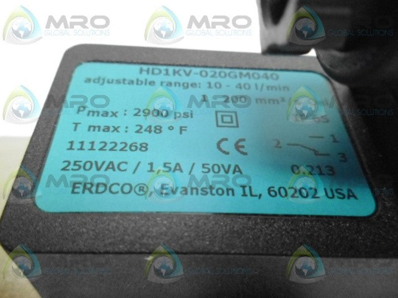 HONSBERG HD1KV-020GM040 FLOW SWITCH NSNP