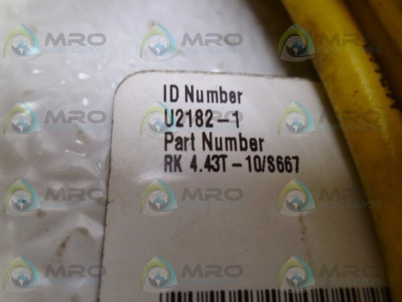 TURCK RK4.43T-10/S667 MOLDED CORDSET NSNP