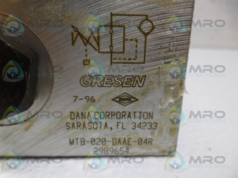 GRESEN MTB-020-DAAE-04R VALVE NSNP