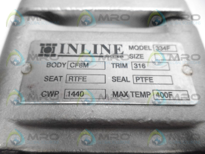 INLINE 334F 1" VALVE NSNP