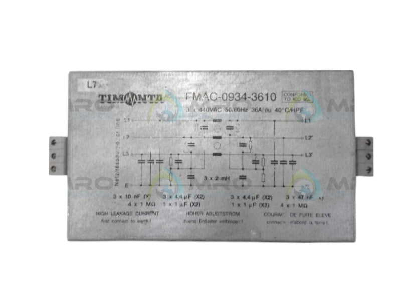 TIMONTA FMAC-0934-3610 INPUT FILTER (AS PICTURED) UNMP
