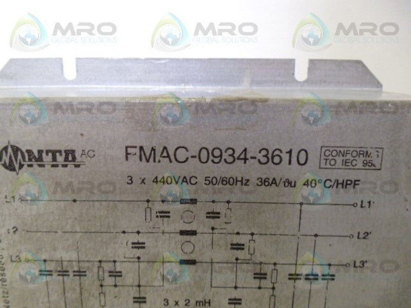 TIMONTA FMAC-0934-3610 INPUT FILTER (AS PICTURED) UNMP