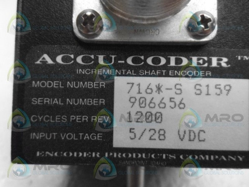 ENCODER PRODUCTS ACCU-CODER 716-S S159 ENCODER NSNP