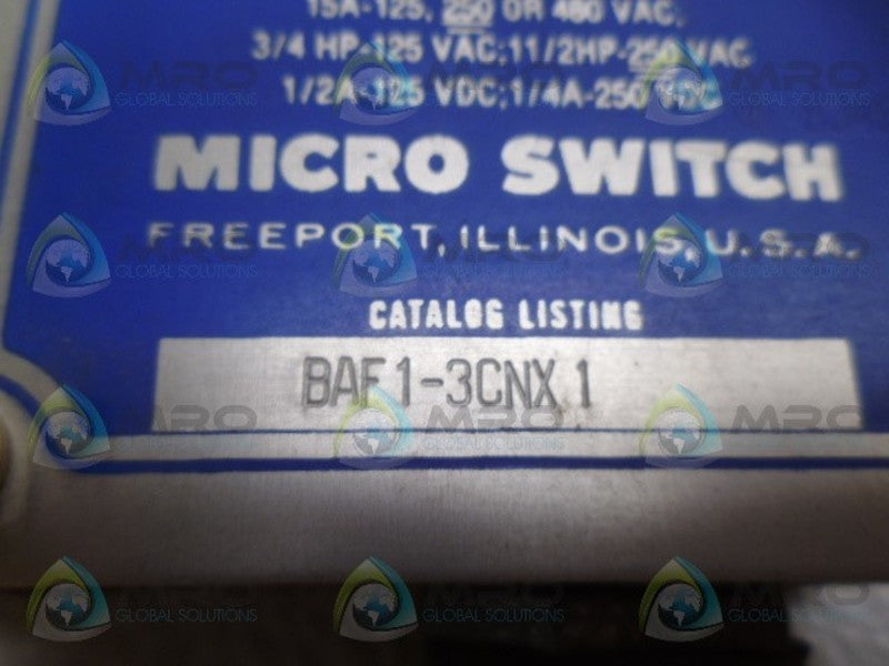 MICRO SWITCH BAF1-3CNX1 UNMP