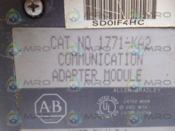 ALLEN BRADLEY 1771-KA2 F/W F ADAPTER MODULE UNMP