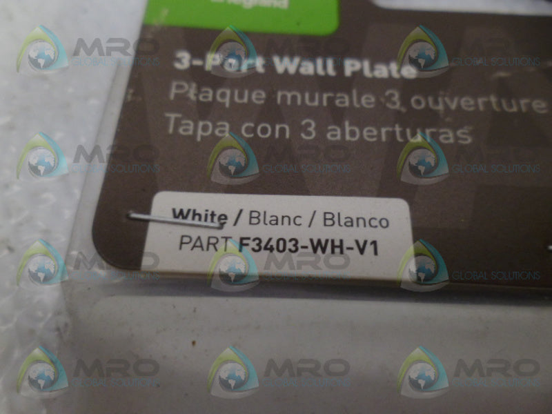 LEGRAND/ON-Q F3403-WH-V1 3-PORT WALL PLATE WHITE NSMP