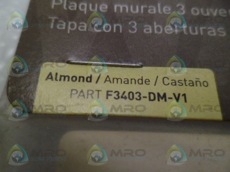 LEGRAND/ON-Q F3403-DM-V1 3-PORT WALL PLATE ALMOND NSMP