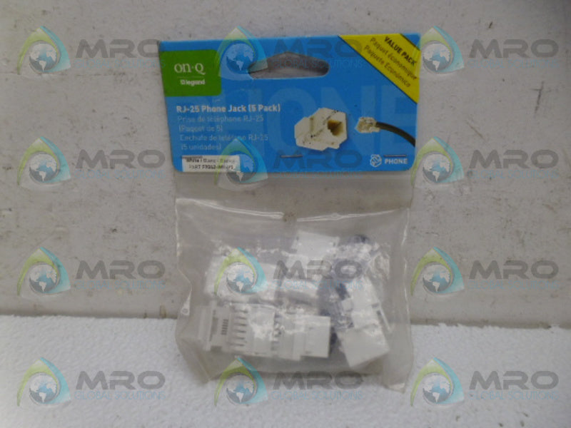 LEGRAND/ON-Q F9042-WH-V5 PHONE JACK (PKG OF 5) NSMP