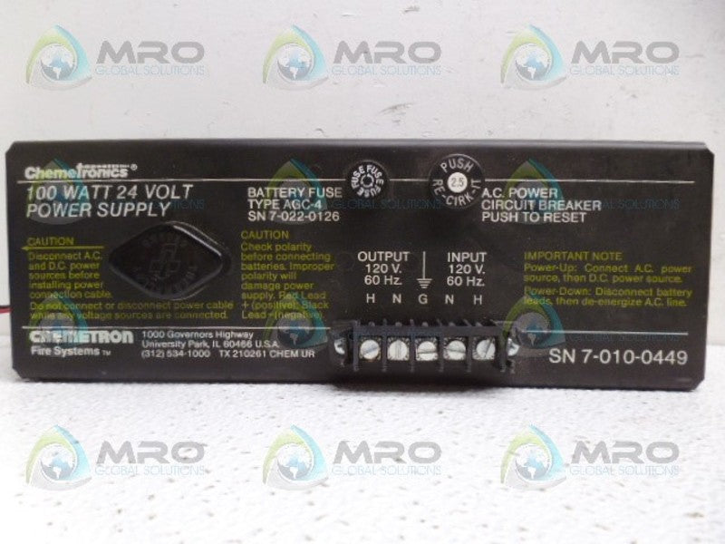 CHEMETRONICS AGC-4 POWER SUPPLY UNMP