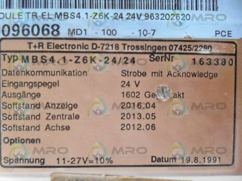 TR ELECTRONIC MBS4.1-Z6K-24/24  UNMP