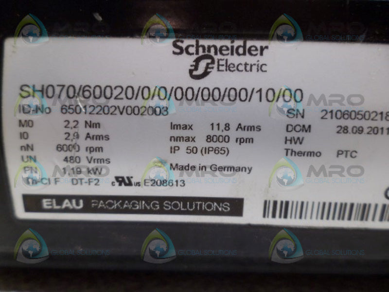 ELAU SH070/60020/0/0/00/00/00/10/00 SERVO GEAR REDUCER UNMP