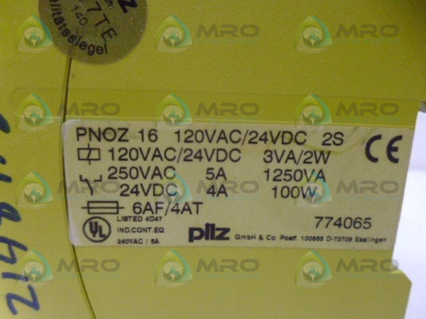 PILZ PNOZ 16 SAFETY RELAY UNMP