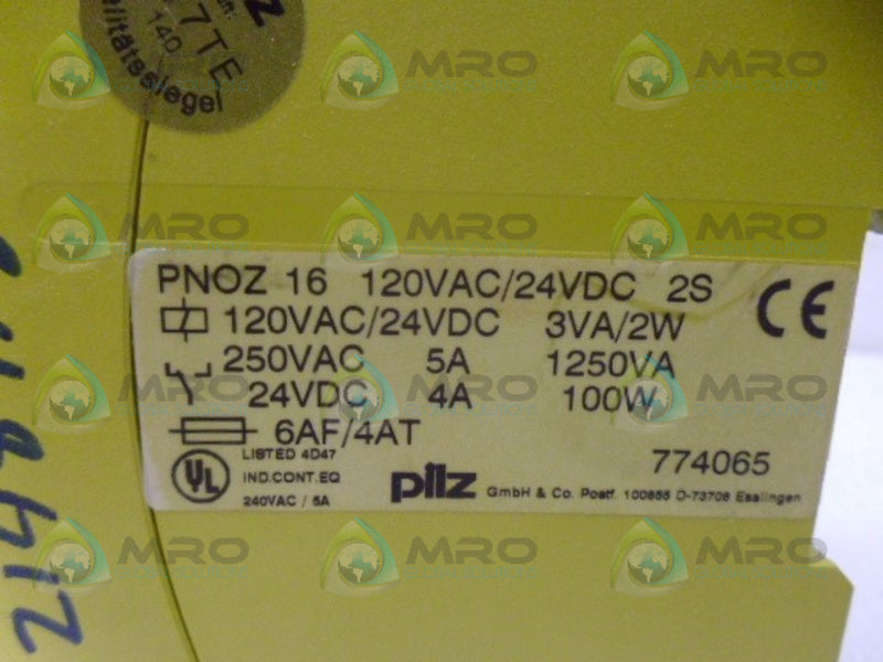 PILZ PNOZ 16 SAFETY RELAY UNMP