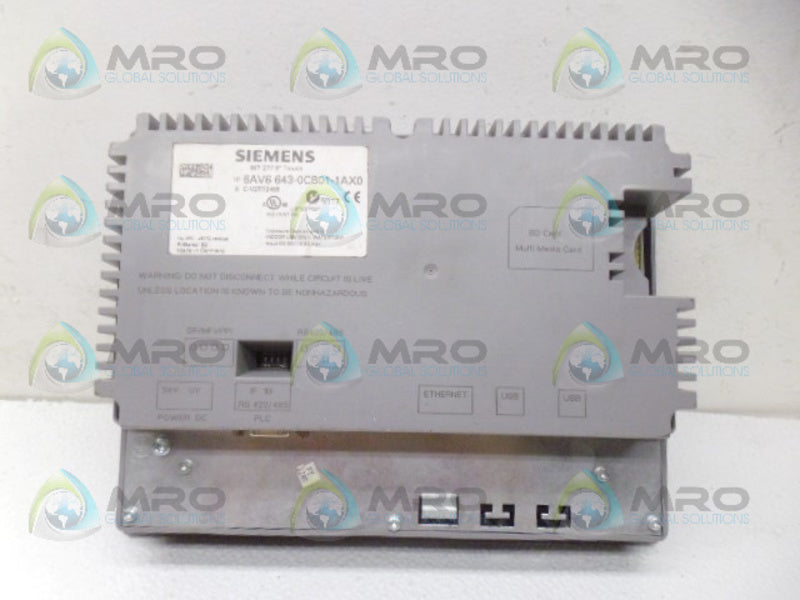 SIEMENS 6AV6643-0CB01-1AX0 OPERATOR INTERFACE UNMP