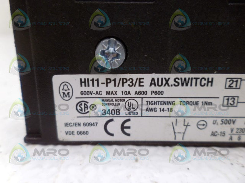 KLOCKNER MOELLER HI11-P1/P3/E AUXILIARY SWITCH UNMP