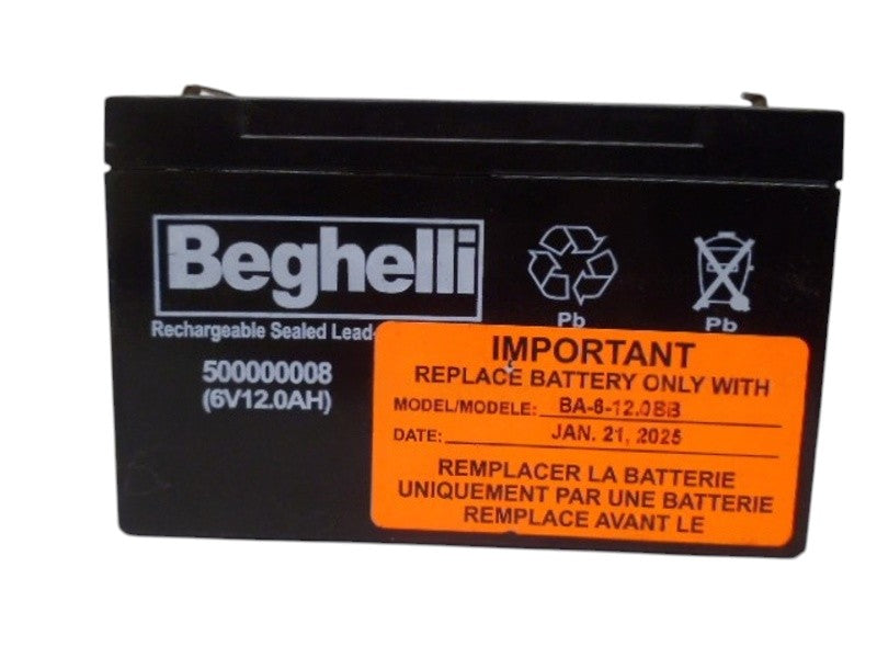 BEGHELLI 6V12.0AH 500000008 LEAD-ACID BATTERY UNMP