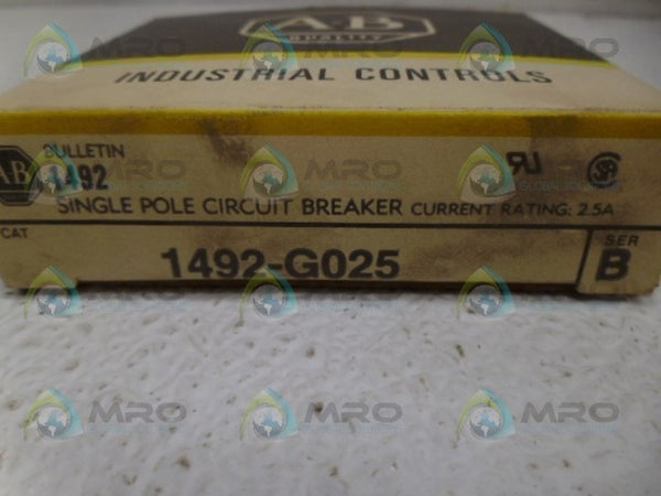 ALLEN BRADLEY 1492-G025 SER. B CIRCUIT BREAKER NSMP