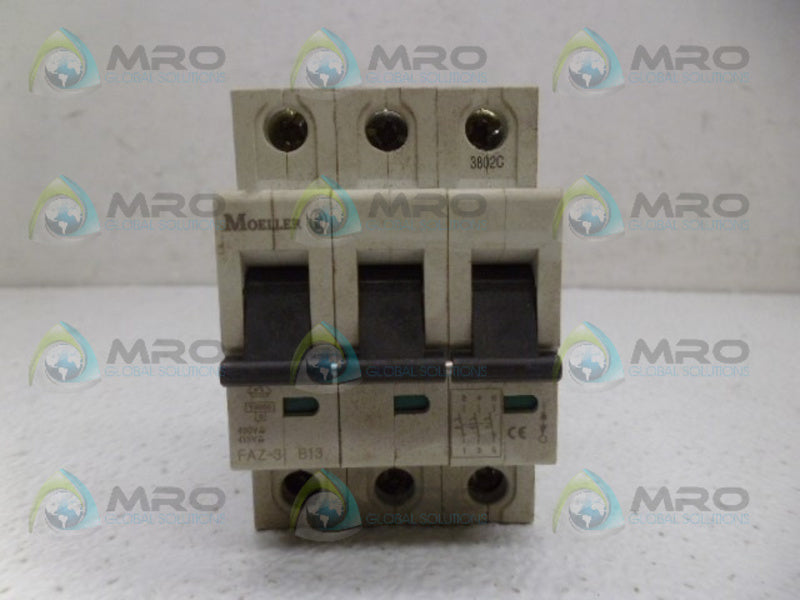 KLOCKNER MOELLER FAZ-3-C13 CIRCUIT BREAKER NSMP