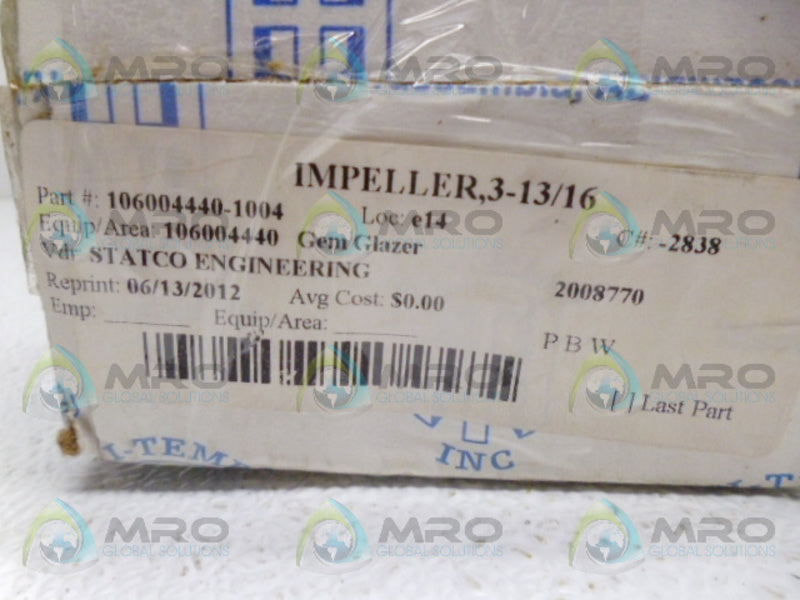 HI-TEMP 106004440-1004 3-3/16" IMPELLER NSMP