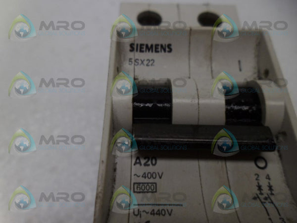 SIEMENS 5SX2220-5 CIRCUIT BREAKER 20A UNMP