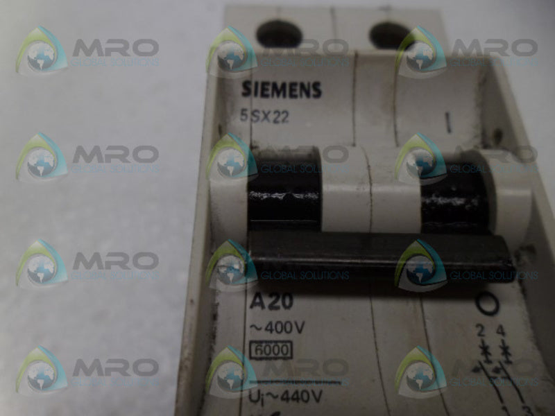 SIEMENS 5SX2220-5 CIRCUIT BREAKER 20A UNMP