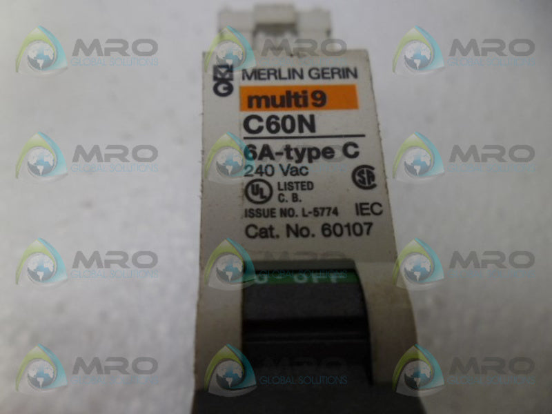 MERLIN GERIN 60107 C60N CIRCUIT BREAKER UNMP