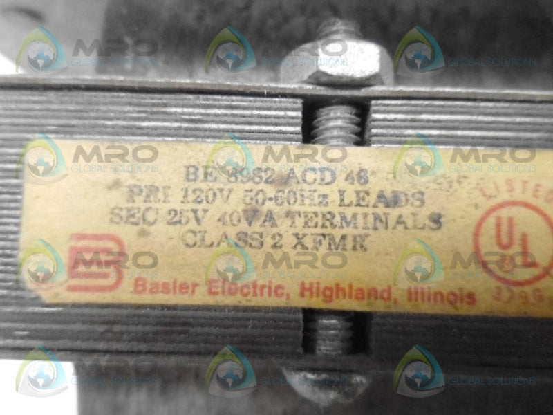 BASLER ELECTRIC BE8982 TRANSFORMER UNMP