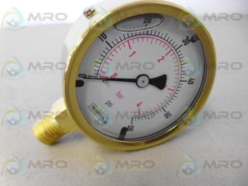 NOSHOK 25-300-60 PRESSURE GUAGE 60PSI NSMP