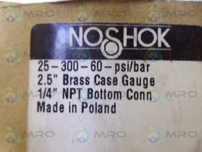 NOSHOK 25-300-60 PRESSURE GUAGE 60PSI NSMP