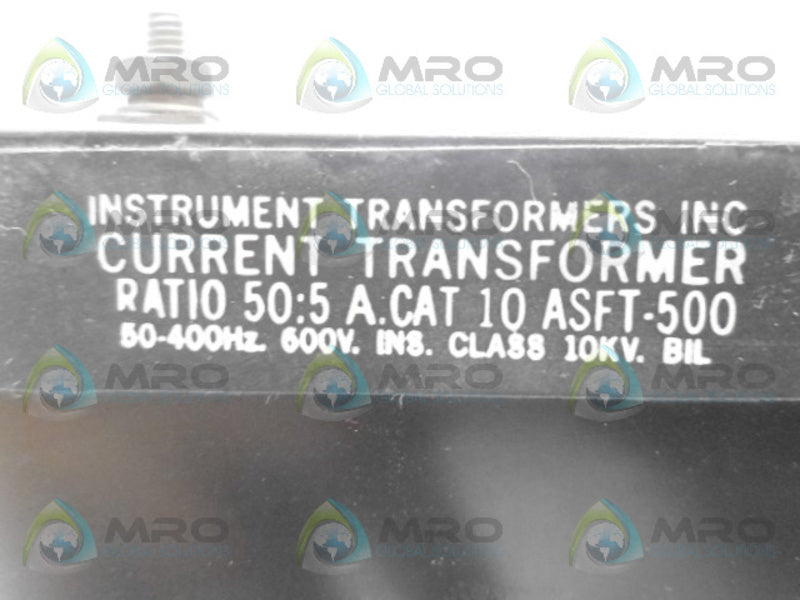 INSTRUMENT TRANSFORMER 10ASFT-500 TRANSFORMER UNMP