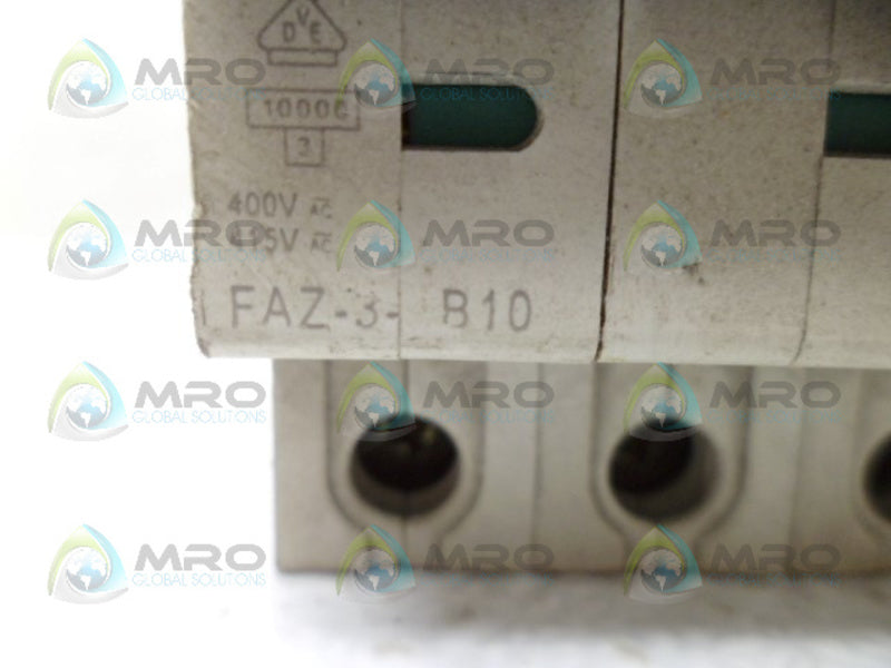 KLOCKNER MOELLER FAZ-3-B10 CIRCUIT BREAKER UNMP