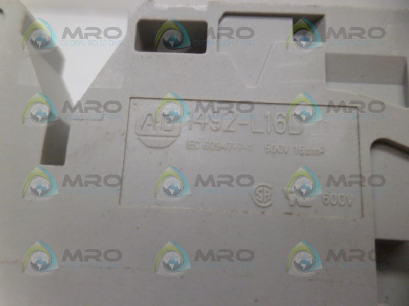 ALLEN BRADLEY 1492-L16D TERMINAL BLOCK UNMP
