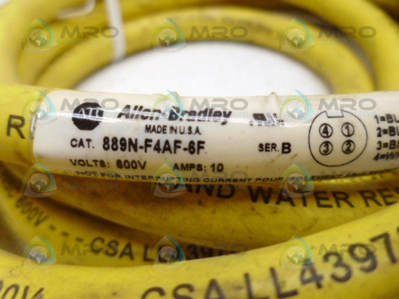 ALLEN BRADLEY 889N-F4AF-6F SER. B CORDSET UNMP