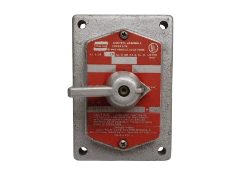 CROUSE-HINDS DSD925 SELECTOR SWITCH COVER UNMP